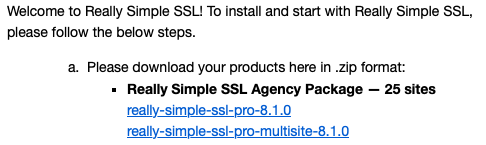 Really Simple SSL Pro - Downloading the Pro plugin (purchase confirmation e-mail)