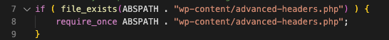 Really Simple SSL Pro - Verifying that the wp-config.php includes the advanced-headers.php