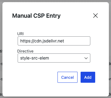 Really Simple Security - Example Manual CSP Entry