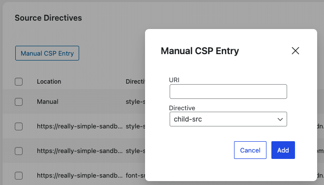 Really Simple Security - Manually adding sources to the Content Security Policy allow-list (Manual CSP Entry)