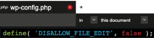 DISALLOW_FILE_EDIT is defined and set to