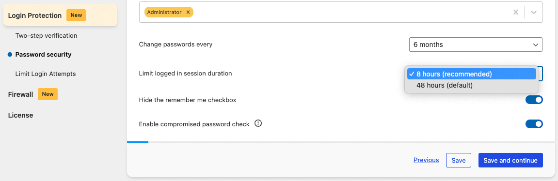 RSSSL - Reduce Cookie Expiration/Session Duration