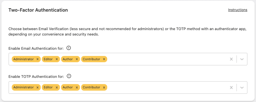 Really Simple Security - Enable 2FA Methods