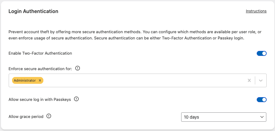 Really Simple SSL - Enabling 2FA, configuration