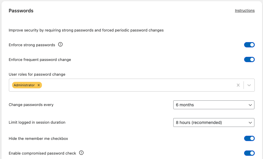 Really Simple SSL - Password Security (enforce strong passwords, improve password strength, compromised password check)