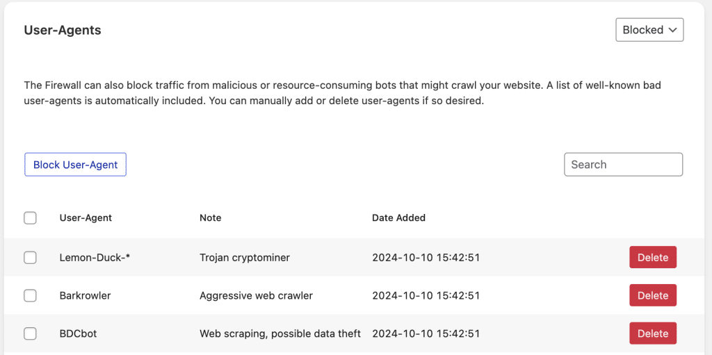 Really Simple Security - Firewall, Block User Agents